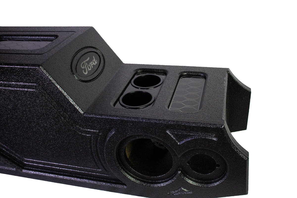SSFORD-CON97 | Center Console Subwoofer Enclosure for 1997–2003 Ford Trucks – Fits 12", Dual 6.5", Tweeters