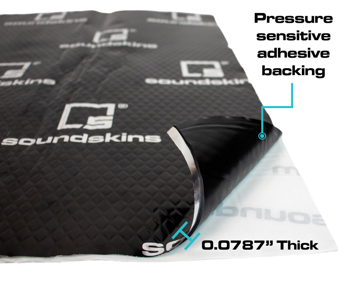 SoundSkins SSK-CLASSICSHEETS Classic Black Sheets Sound Deadening Kit Double Layer Mat | Pure Rubber Butyl & Diamond Embossed Foil, 38.75 sq ft