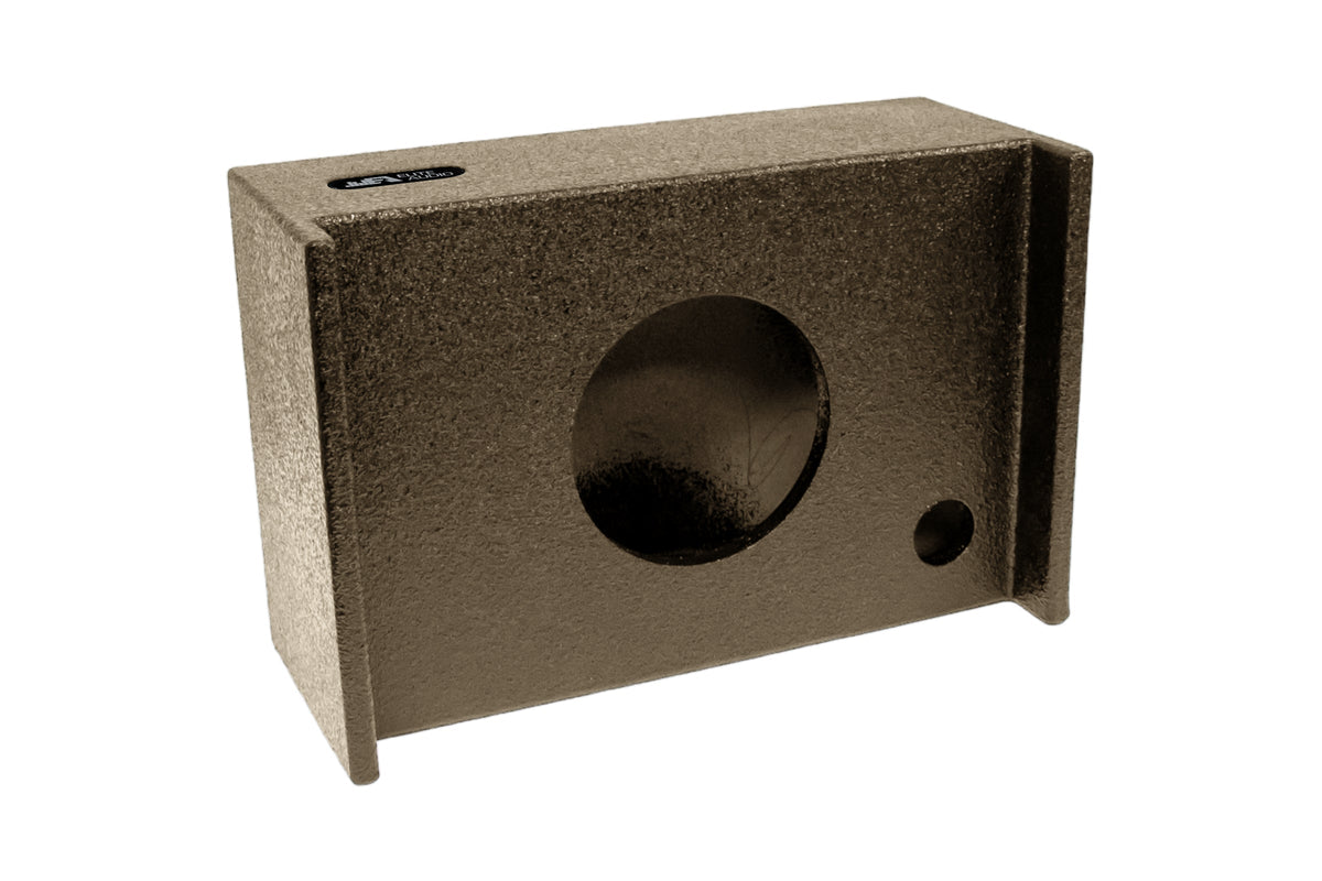 Elite Audio Enclosures | Single 8" Sealed Universal Truck Downfire -  USA Made Subwoofer Box with Bed Liner Spray Finish