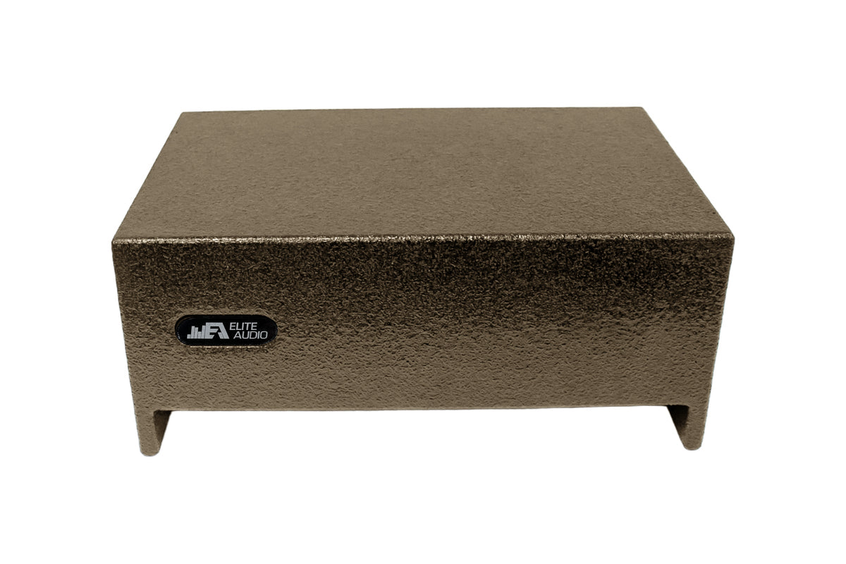 Elite Audio Enclosures | Single 8" Sealed Universal Truck Downfire -  USA Made Subwoofer Box with Bed Liner Spray Finish