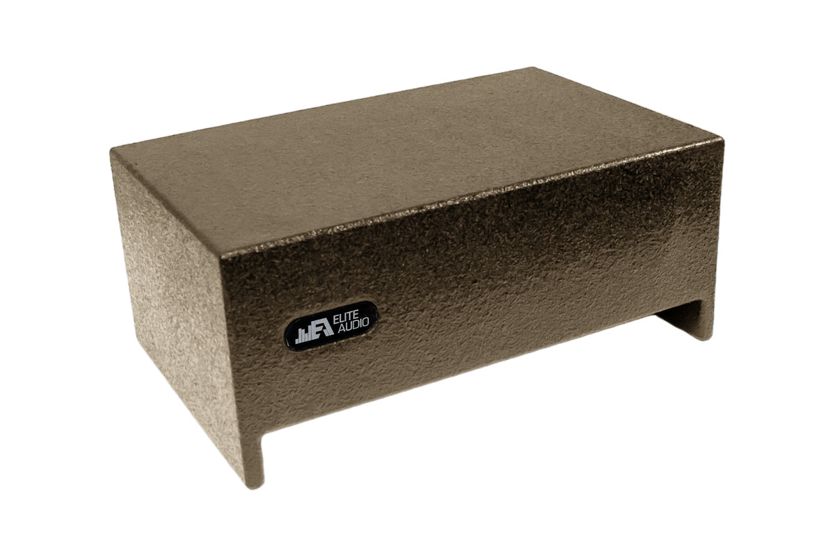Elite Audio Enclosures | Single 8" Sealed Universal Truck Downfire -  USA Made Subwoofer Box with Bed Liner Spray Finish