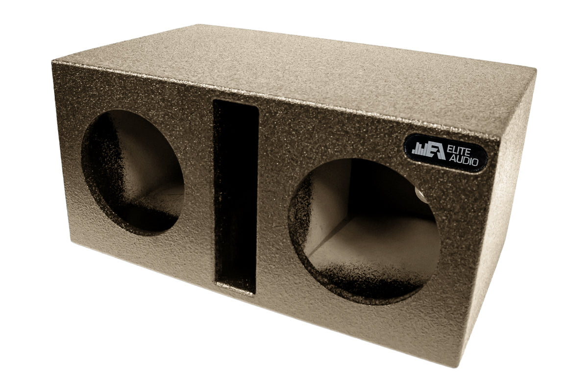 Elite Audio Enclosures | Universal Dual 8" Ported - Premium USA Made Subwoofer Box with Bed Liner Spray Finish