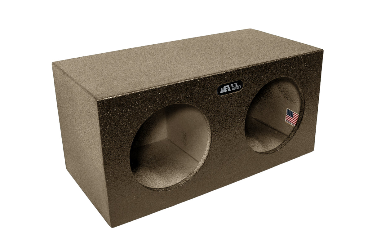 Elite Audio Enclosures | Universal Dual 8” Sealed - Premium USA Made Subwoofer Box with Bed Liner Spray Finish