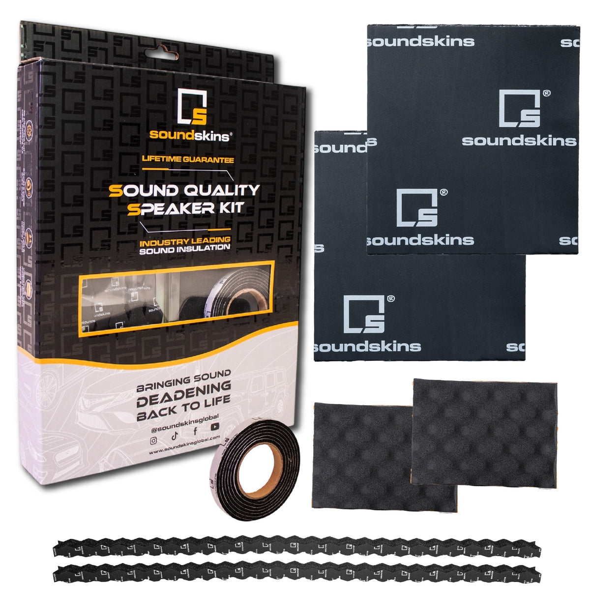 SoundSkins SSK-SQSK Sound Quality Speaker Kit: Foam Rings, Backing Sheets, Deadening Sheets, Strip Tape