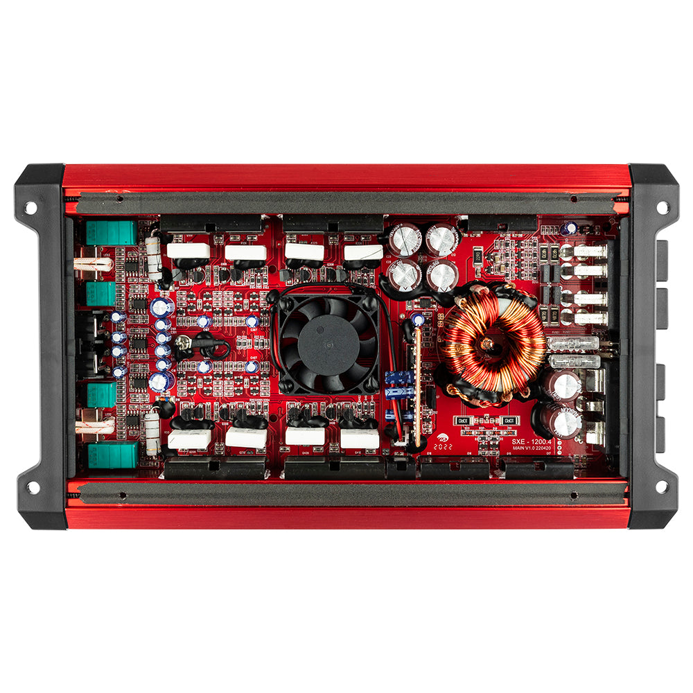 DS18 DS-SXE-1200.4/RD Full-Range Class AB 4-Channel Amplifier 1200 Watts Red DS18