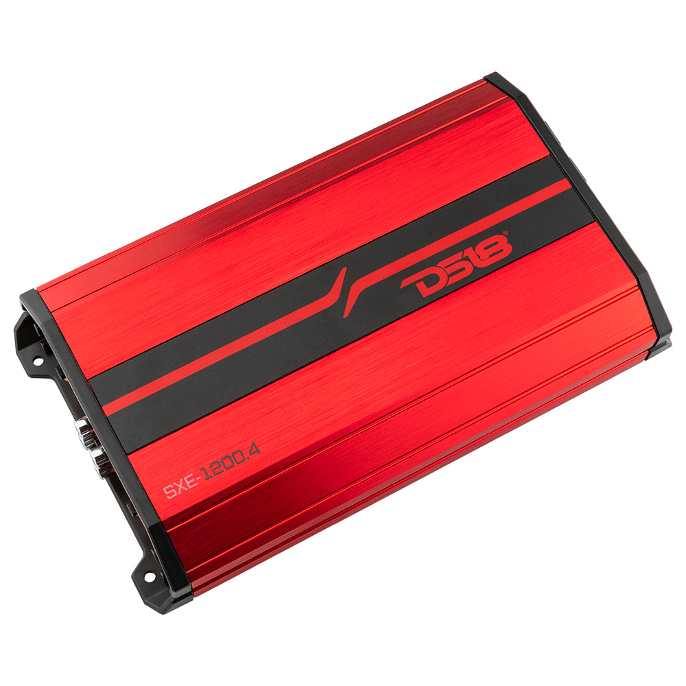 DS18 DS-SXE-1200.4/RD Full-Range Class AB 4-Channel Amplifier 1200 Watts Red DS18