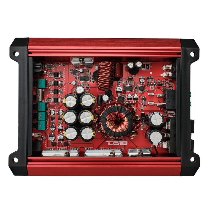 DS18 SXE Class D Monoblock Car Amplifier 1 x 500 Watts RMS @ 1 Ohm 1500 Watts - Compact Amplifier with Remote Subwoofer Level Control (Red)