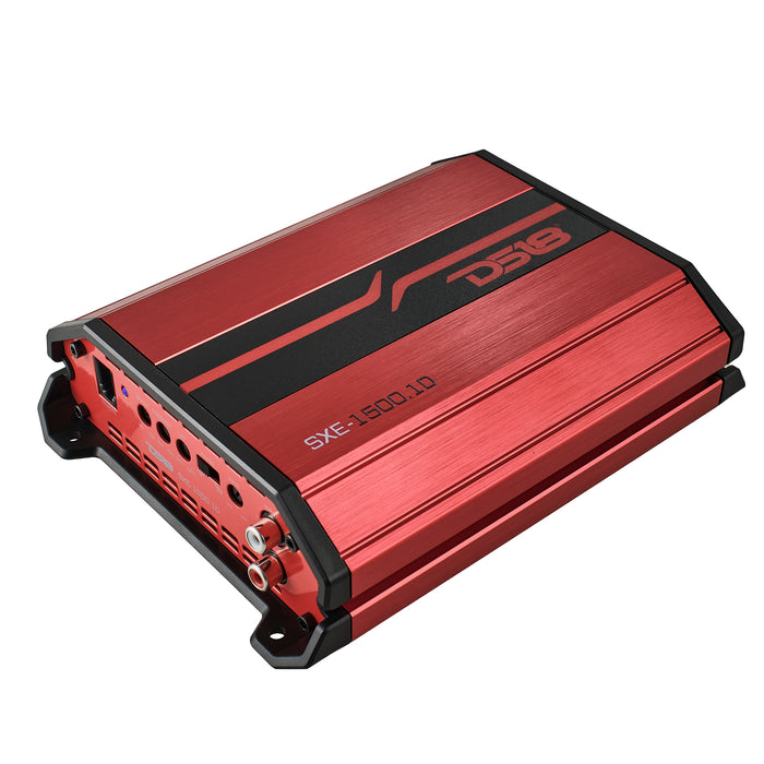 DS18 SXE Class D Monoblock Car Amplifier 1 x 500 Watts RMS @ 1 Ohm 1500 Watts - Compact Amplifier with Remote Subwoofer Level Control (Red)