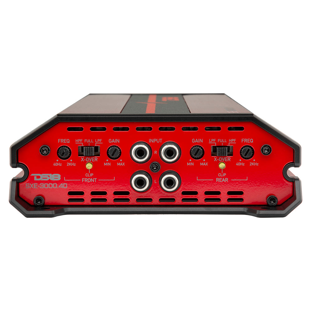 DS18 DS-SXE-3000.4D/RD Full-Range Class D 4-Channel Amplifier 3000 Watts Red DS18
