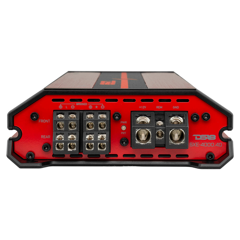 DS18 DS-SXE-4000.4D/RD Full-Range Class D 4-Channel Amplifier 4000 Watts Red DS18