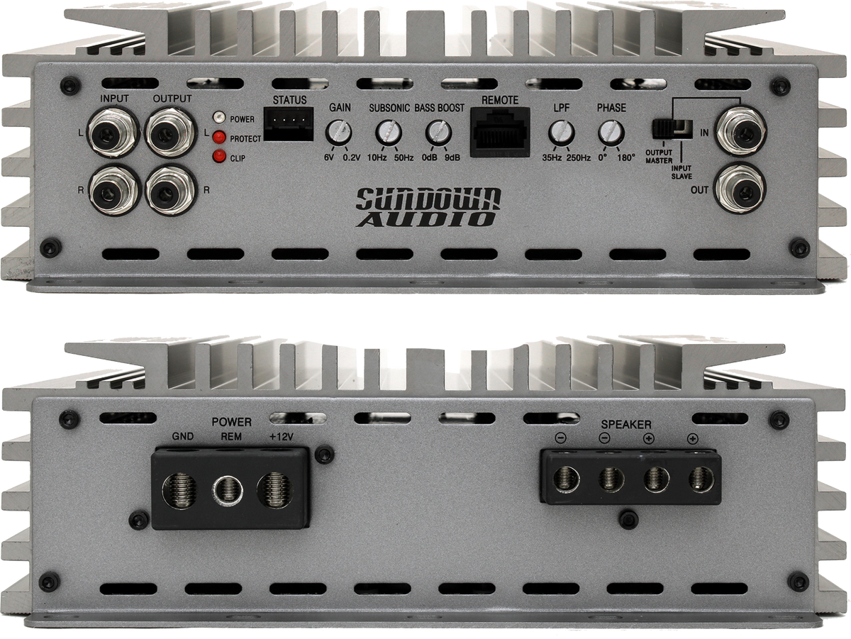 Sundown Audio SALT-1 Class D Monoblock Amplifier - 1000W RMS at 1 Ohm, Linkable to 2000W at 2 Ohms