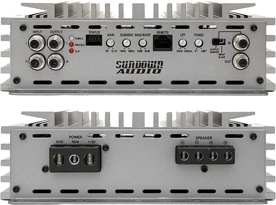 Sundown Audio SALT-1.5 Class D Monoblock Amplifier - 1500W RMS at 1 Ohm, Linkable to 3000W at 2 Ohms
