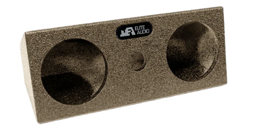 Elite Audio Enclosures | Universal Pair Dual with Tweeter - Premium USA Made Speaker Box with Bed Liner Spray Finish