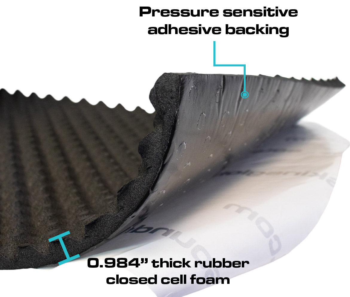 SoundSkins SSK-WAVYPLUS Wavy PLUS Closed Cell Foam Sound Deadening Mat - 25mm (984 mil), 26.92 sq ft