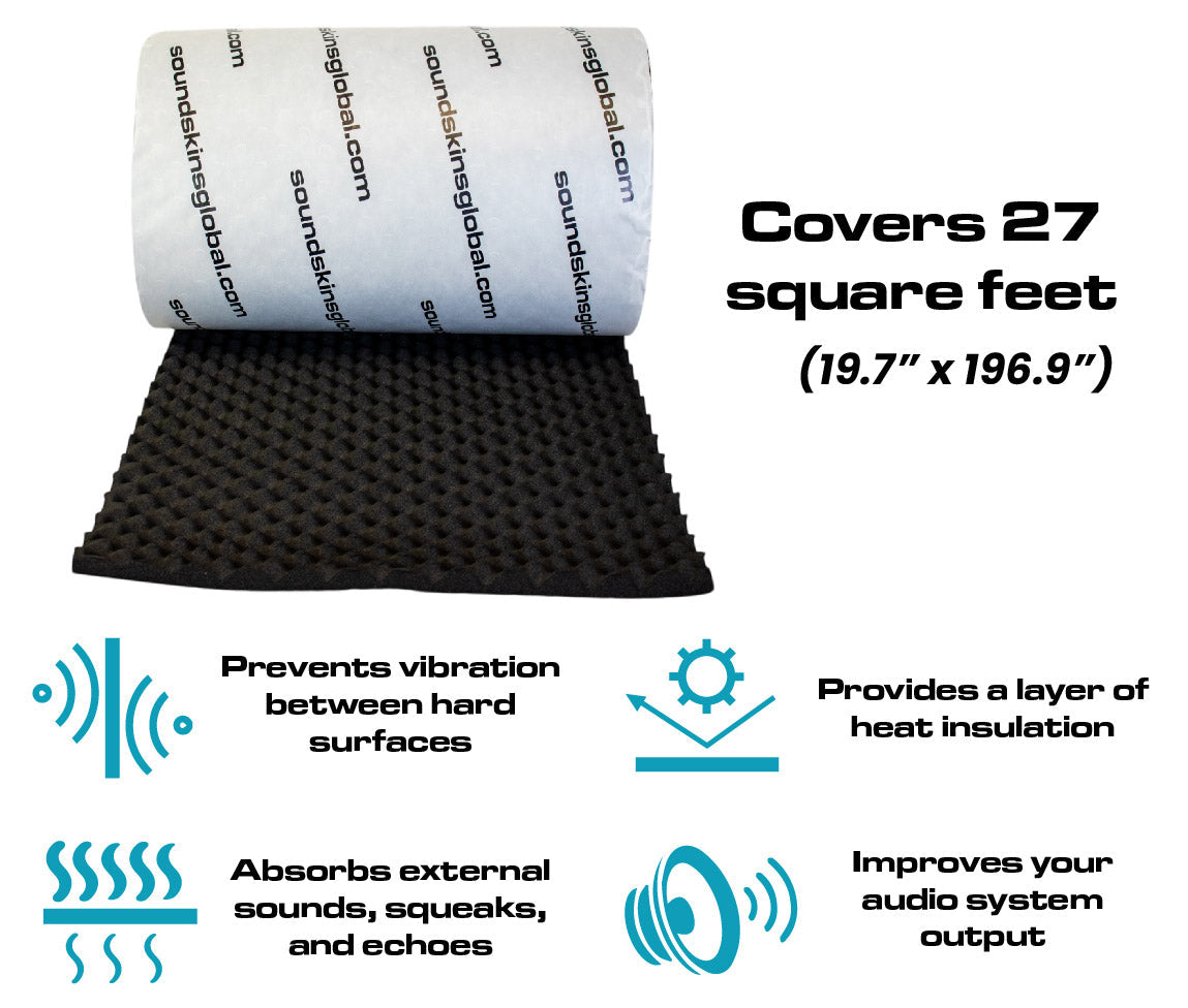 SoundSkins SSK-WAVYPLUS Wavy PLUS Closed Cell Foam Sound Deadening Mat - 25mm (984 mil), 26.92 sq ft