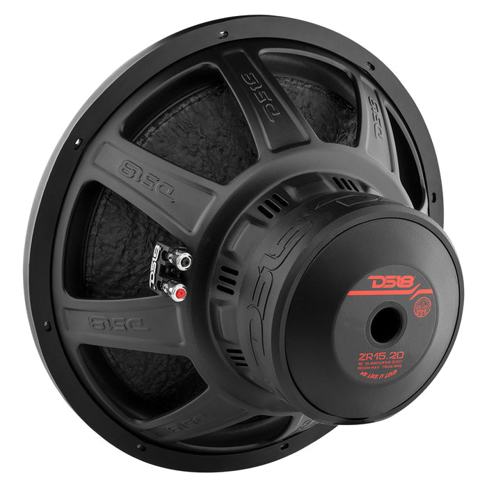DS18 ZR15.2D 15" ZR Series Subwoofer 750W RMS Dual 2‑Ohm DVC