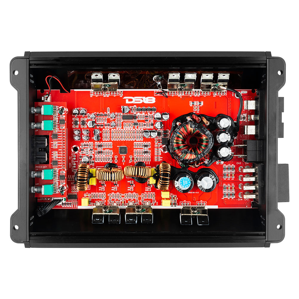 DS18 DS-ZR600.4D ZR Class D 4-Channel Full Range Amplifier 150x4 at 4 Ohm Watts RMS DS18