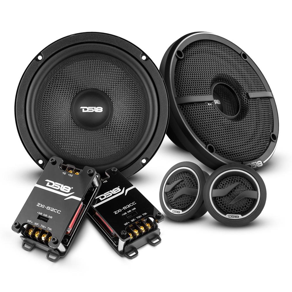 DS18 DS-ZXI-62C ELITE 6.5 Inch 2- Way Component Speaker System with Kevlar Cone 100 Watts 4-Ohm DS18