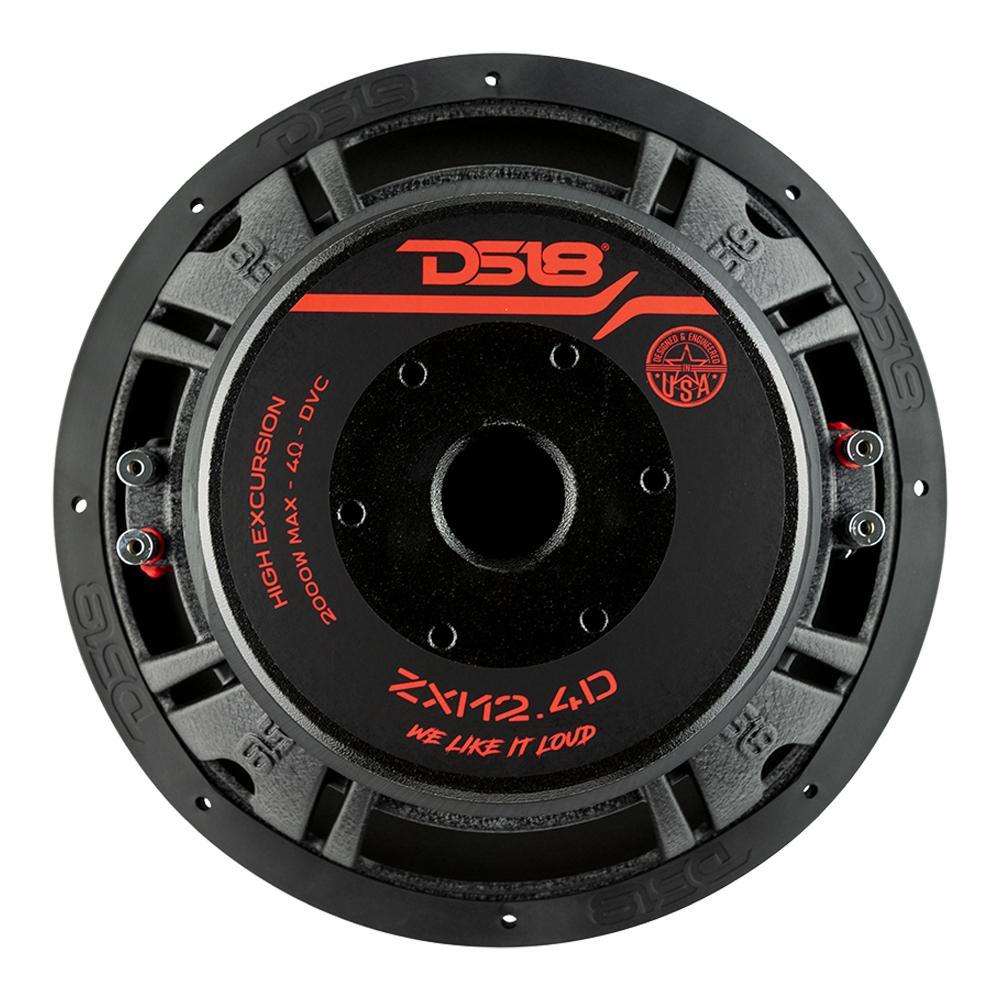 DS18 DS-ZXI12.4D ZXI High Excursion 12 Inch Subwoofer 2000W Watts Dvc 4-Ohm 4 Magnets DS18