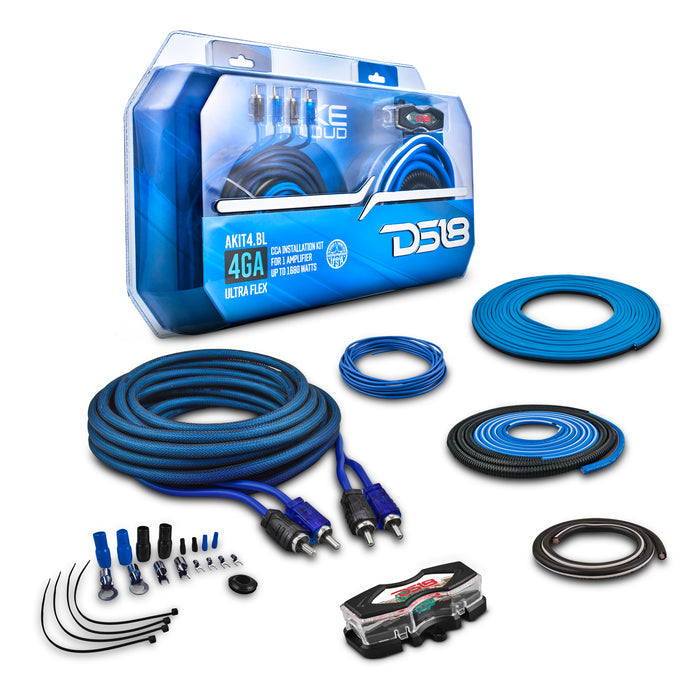 DS18 4-GA Amplifier Installation Kit - Blue
