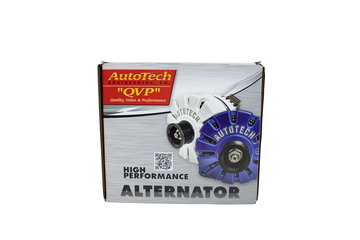 AutoTech Alternator for Chevy/GM 400 Amp High Output Alternator 4.3L–8.1L Engines (2005–2024) | Upgrade for Car Audio, Trucks & SUVs | GLOSS BLACK  – Model AT-HP-8301-400A-BK