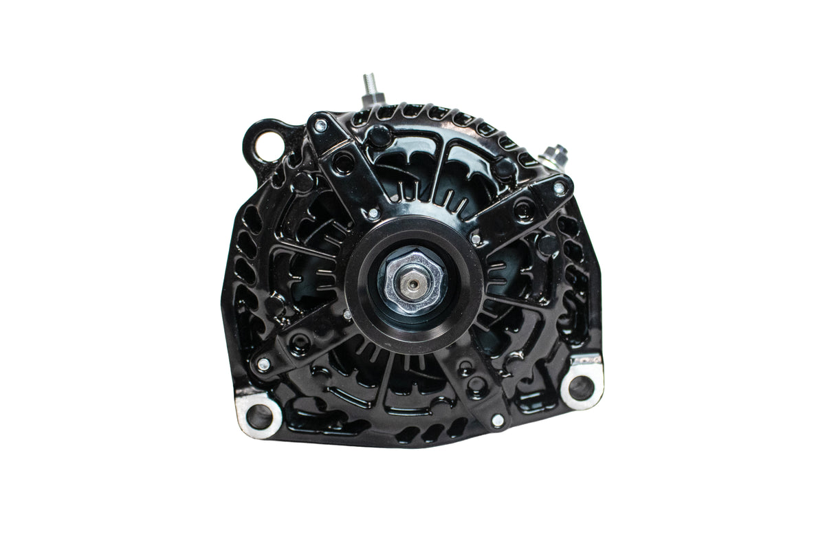 AutoTech Alternator for Chevy/GM 400 Amp High Output Alternator 4.3L–8.1L Engines (2005–2024) | Upgrade for Car Audio, Trucks & SUVs | GLOSS BLACK  – Model AT-HP-8301-400A-BK