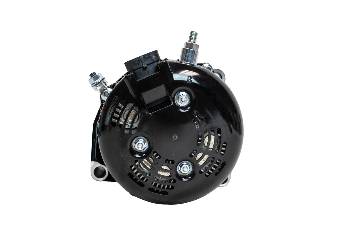 AutoTech Alternator for Chevy/GM 400 Amp High Output Alternator 4.3L–8.1L Engines (2005–2024) | Upgrade for Car Audio, Trucks & SUVs | GLOSS BLACK  – Model AT-HP-8301-400A-BK