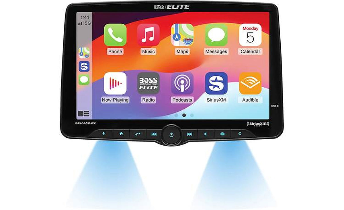 Boss Audio Elite BE10ACP.WX Digital Multimedia Receiver 10.1" Capacitive Touchscreen Volume Knob Satellite Radio Compatibility