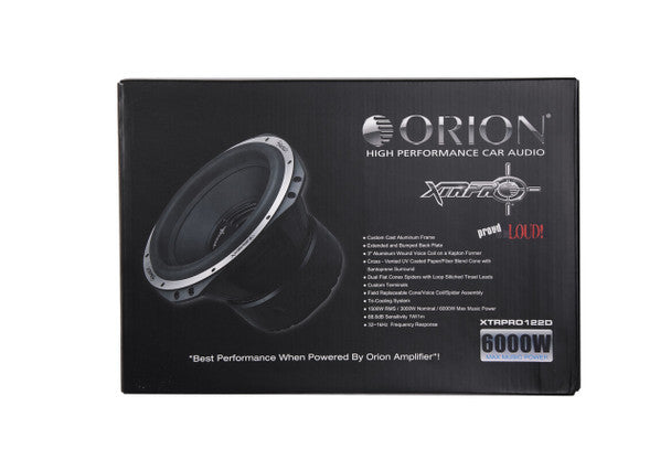 Orion XTRPRO122D 12″ XTR PRO Series Dual 2‑Ohm Subwoofer – 1500W RMS / 6000W Max Car Audio Bass Speaker