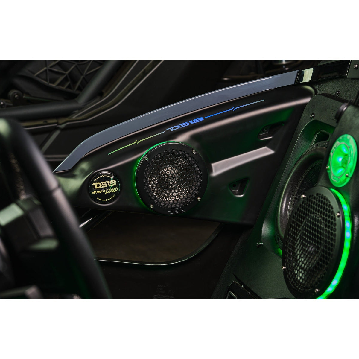 DS18 SLG-AR6V2 Polaris Slingshot 2015+ Armrest Speaker Pods - Empty, Fits 2 x 6.5", Digital LED DS18
