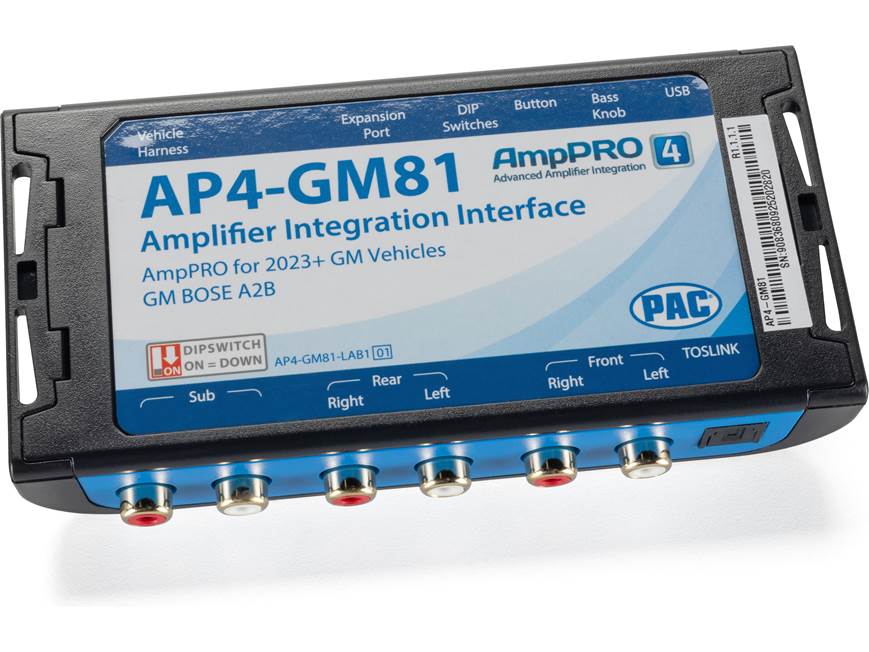 PAC Audio AmpPRO AP4-GM81 Aftermarket Amplifier Interface – Retain Factory Audio for 2023+ GM vehicles w/Bose