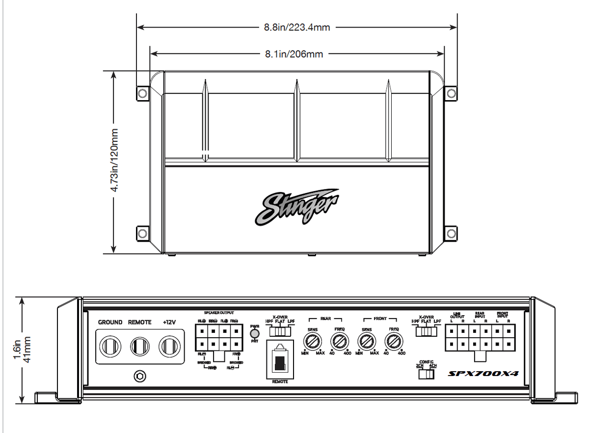 Stinger SPX700X4 MICRO 4 CHANNEL 700 WATT MARINE AMPLIFIER