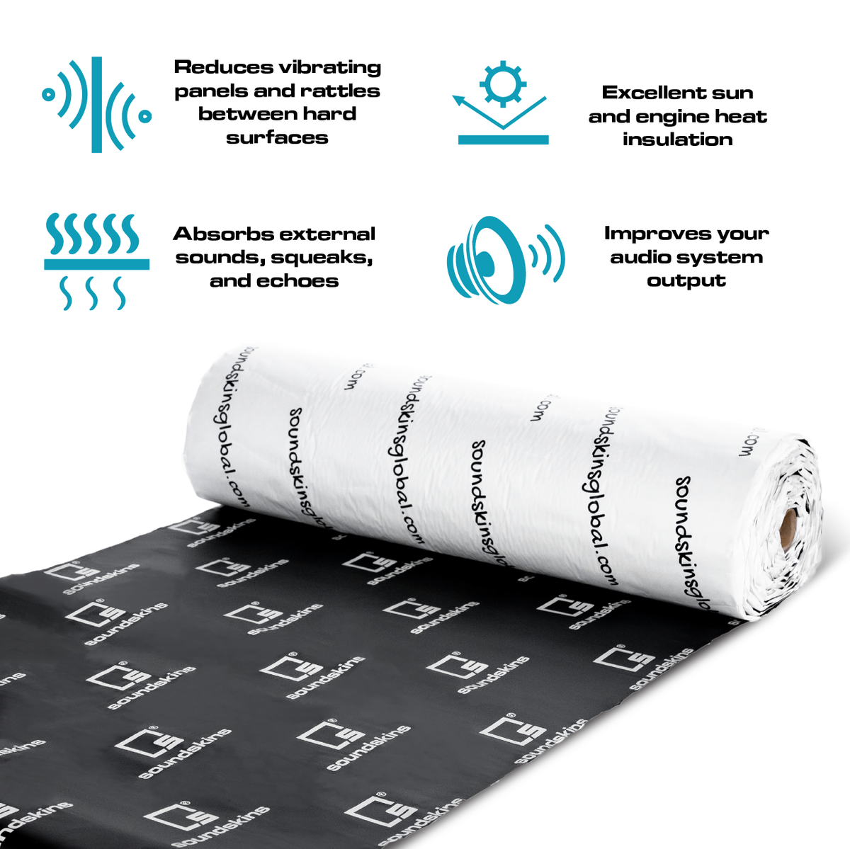 SoundSkins | Pro Two Door Sound Deadening Kit | SSPRO-1 | 3 Layers (Acoustic Foam, Foil, Rubber Butyl), 11 sq ft