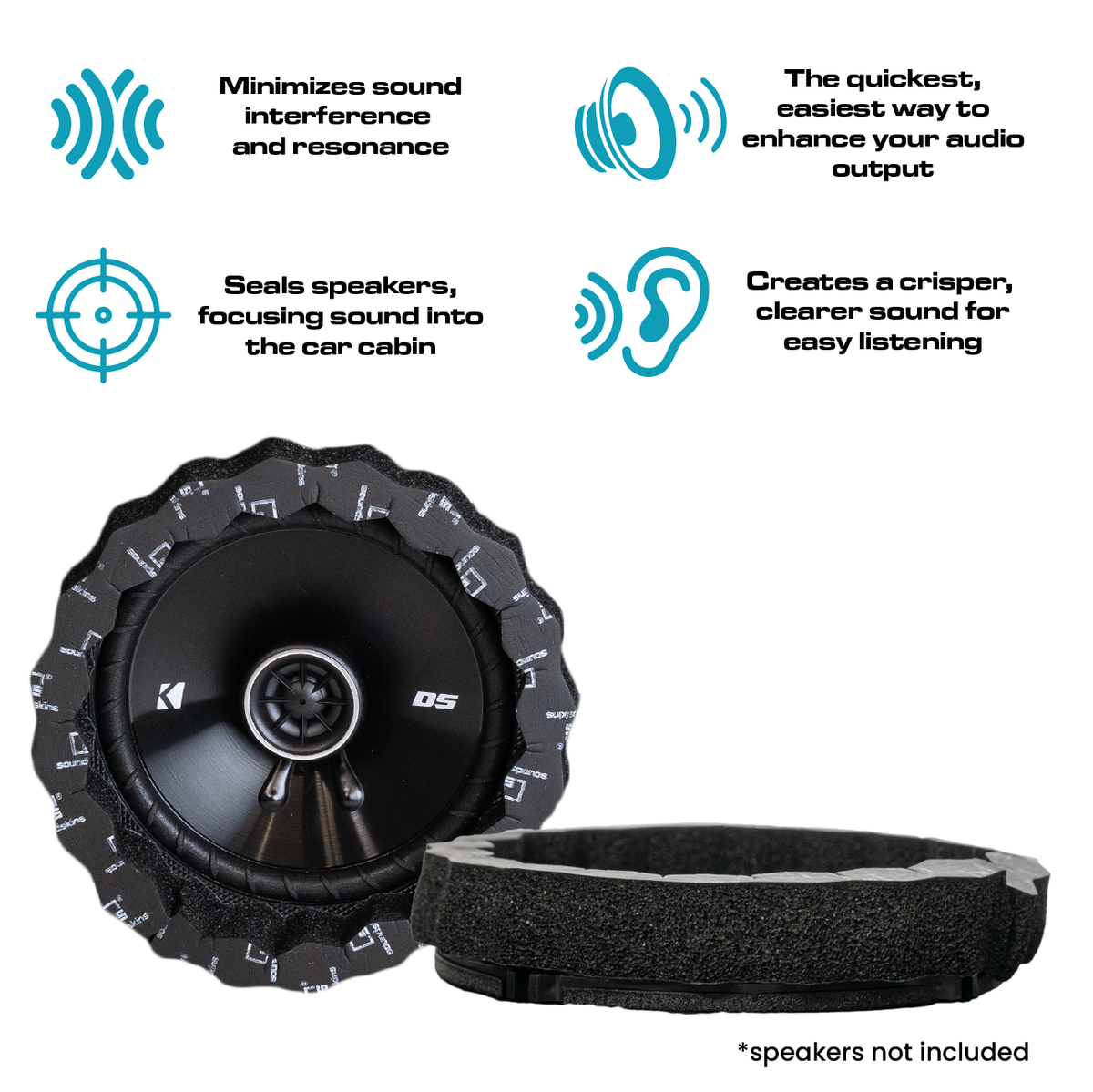 SoundSkins | Rings V3 Sound Deadening Speaker Kit | SSK-RINGV3 | 4 x 1" High Rebound
