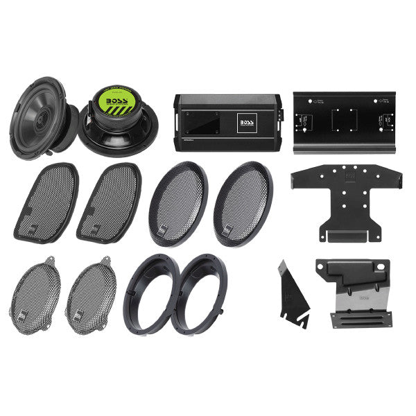Boss Audio BHD3F | Harley Davidson Front Speakers & 4-Channel Amp Kit – 6.5" Full Range