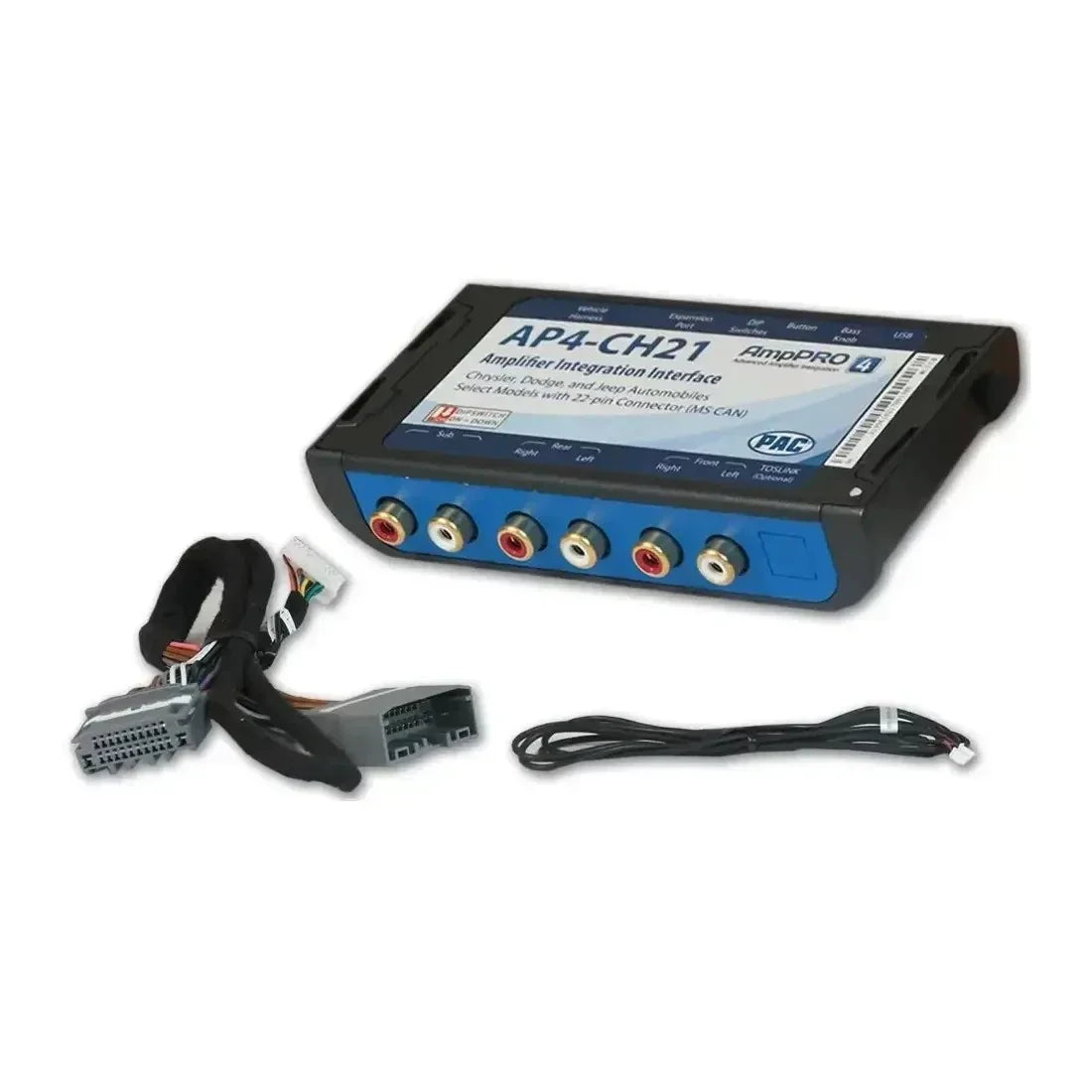 PAC Audio PAC-AP4CH21 Amplifier Integration Interface for Select Chrysler, Dodge, Jeep, and RAM vehicles with amplified sound systems