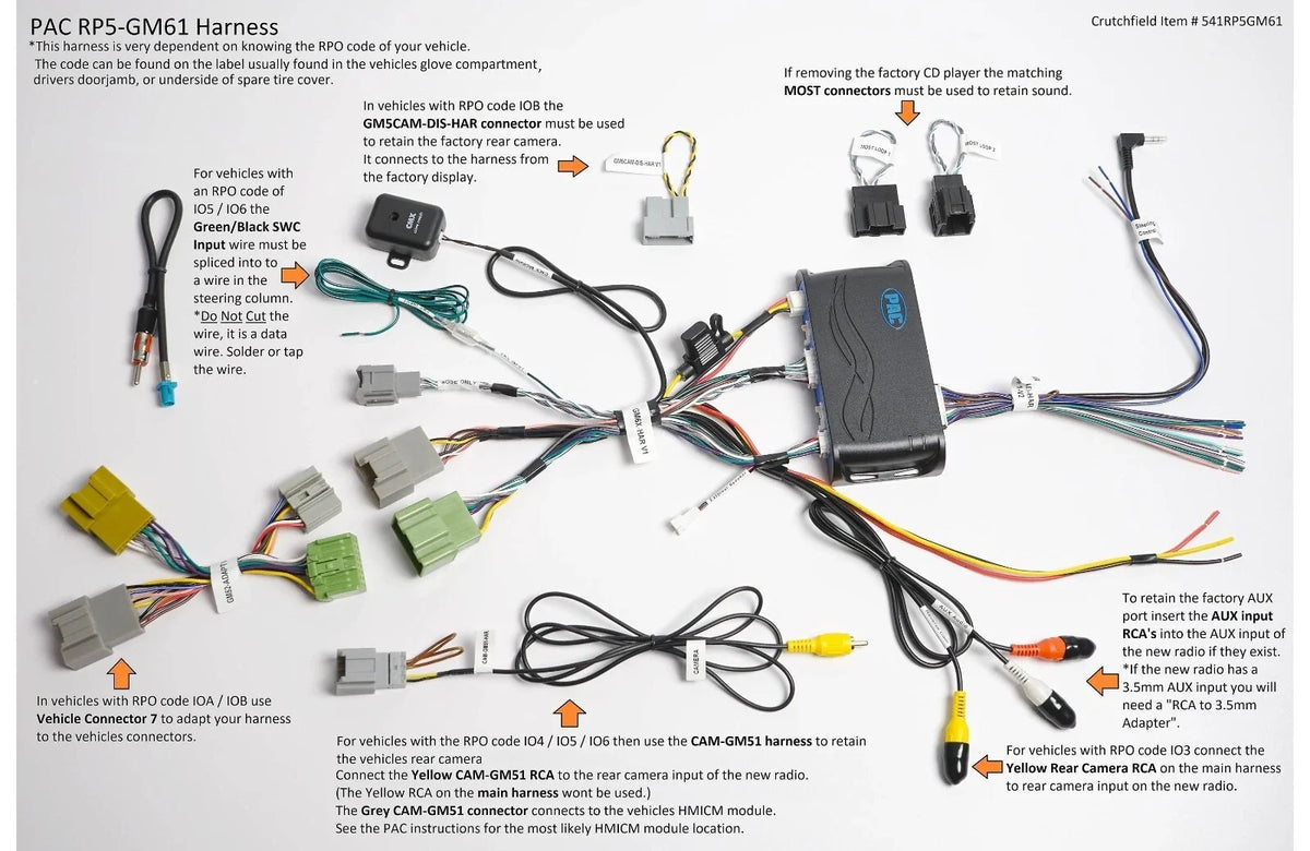 PAC RadioPRO RP5-GM61 Wiring Interface for Select 2014+ General Motors Vehicles