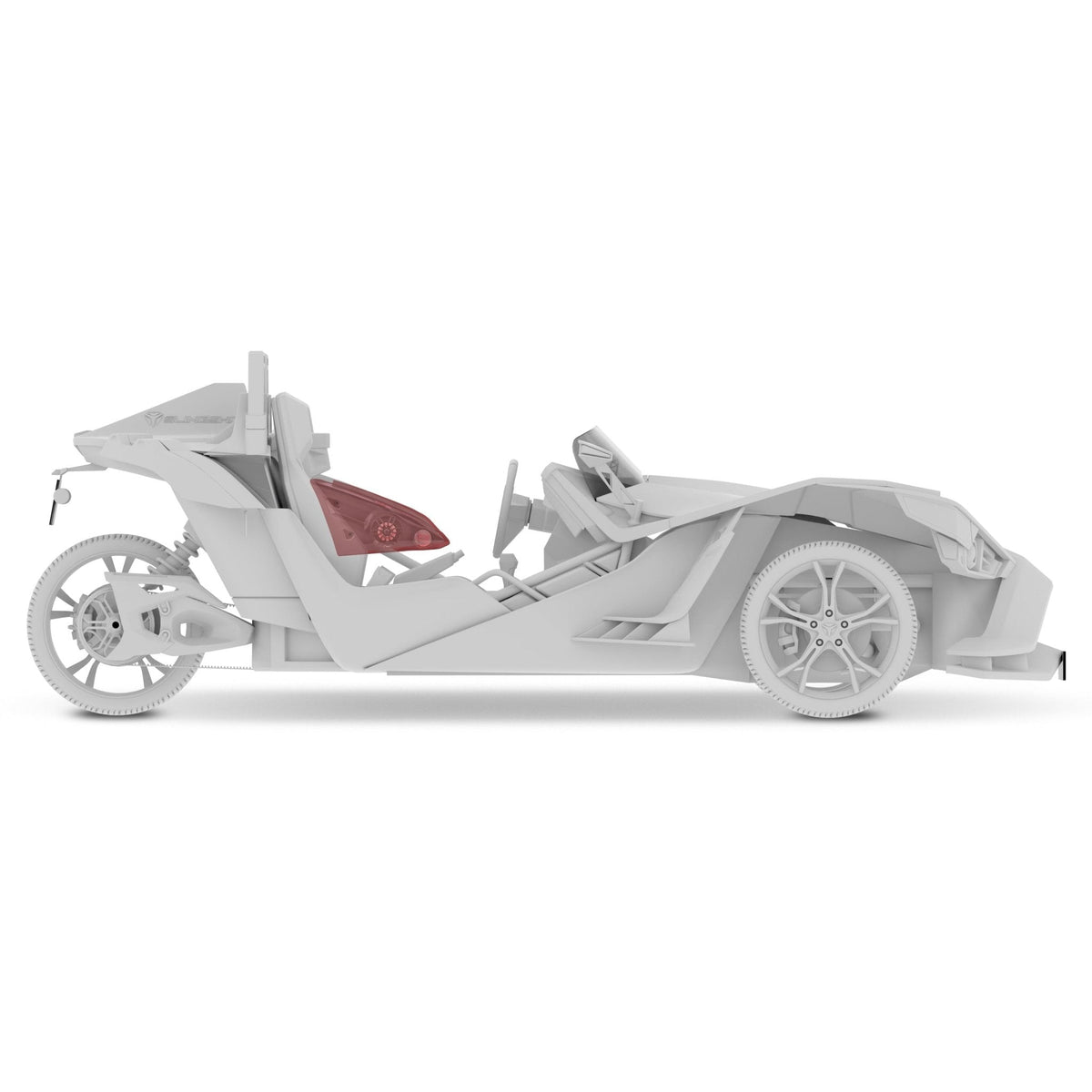 DS18 SLG-AR6V2 Polaris Slingshot 2015+ Armrest Speaker Pods - Empty, Fits 2 x 6.5", Digital LED DS18