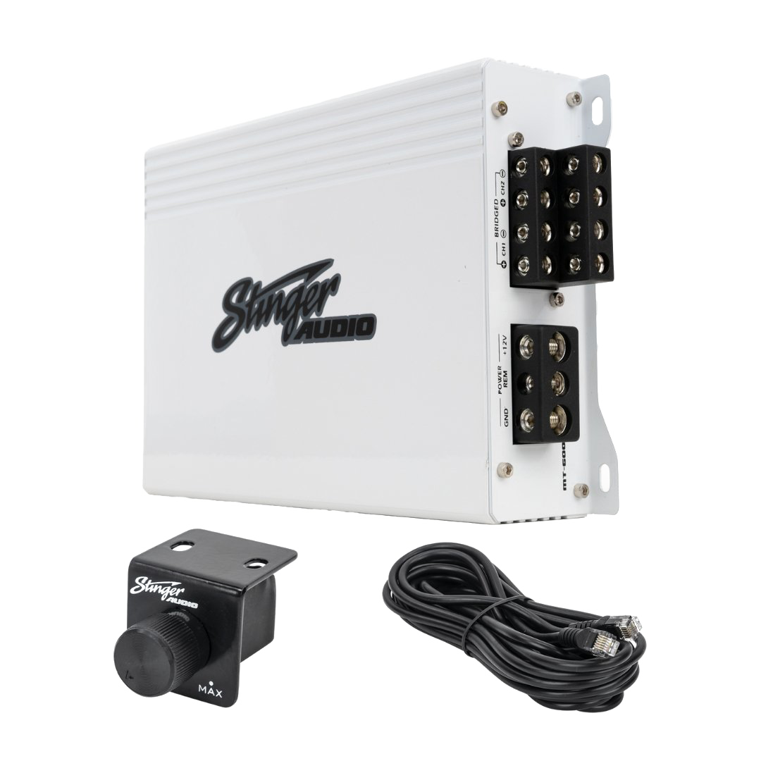 Stinger Audio MT-600.4M 4-Channel Class D Marine Amplifier - 1000W RMS, 250W x 4 at 2 Ohms