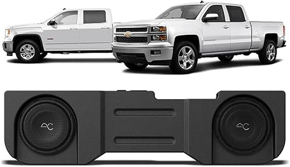 Stinger TXGM14D10 Dual 10" Under Seat Sealed Subwoofer Enclosure, Silverado/Sierra Crew Cab 2014-2019