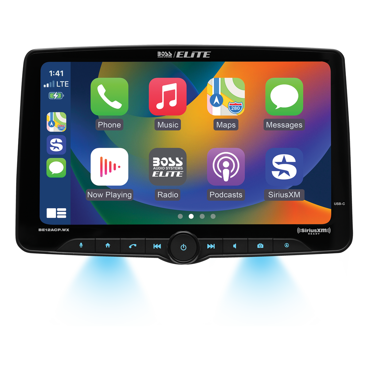 Boss Audio BE12ACP.WX Single-DIN, Wireless/Wired Apple CarPlay & Android Auto, Mech-less Multimedia Player (no CD/DVD) 12" Touchscreen Bluetooth