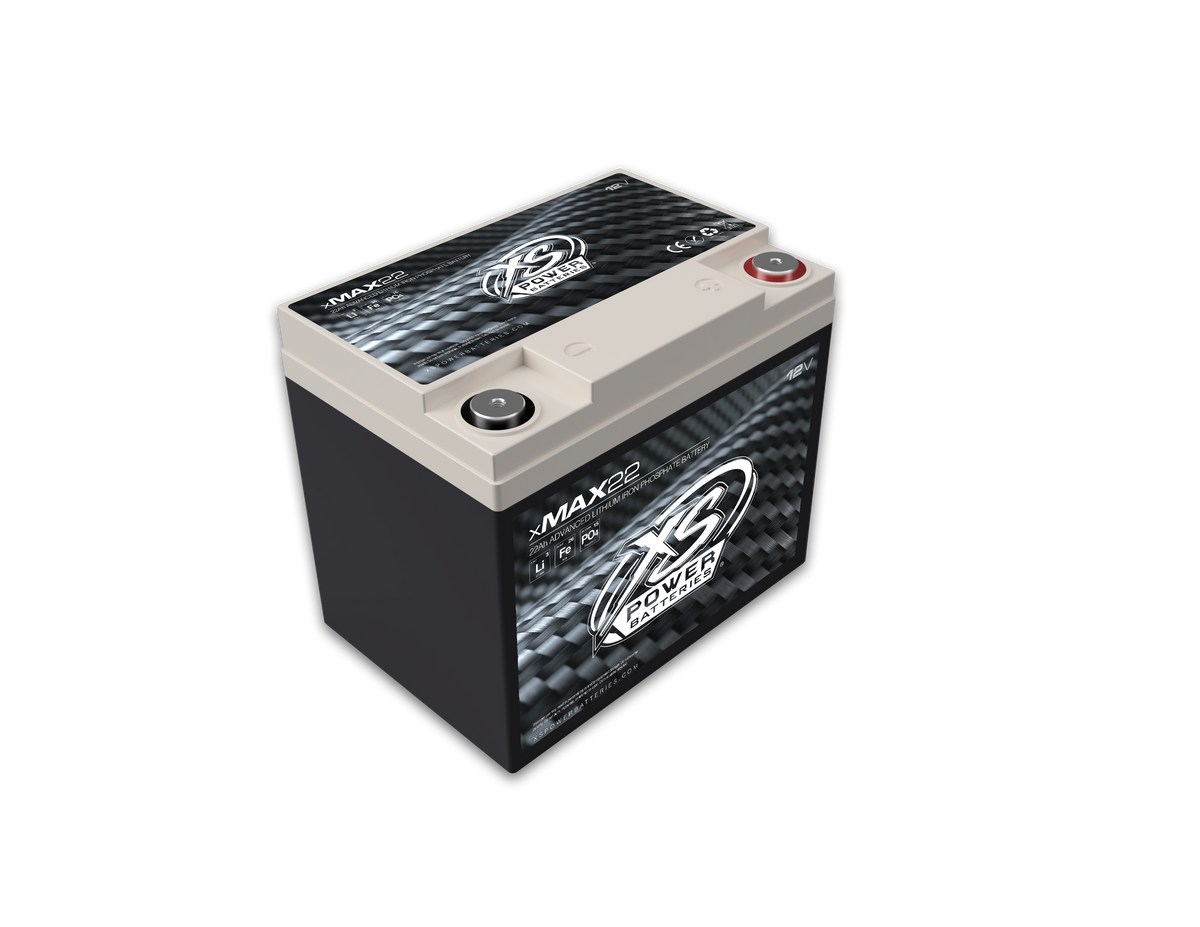 XS Power xMAX 22 12V Lithium Car Audio Battery - 22.5Ah, 2,500W Continuous, 5,000W Burst, Group U1R