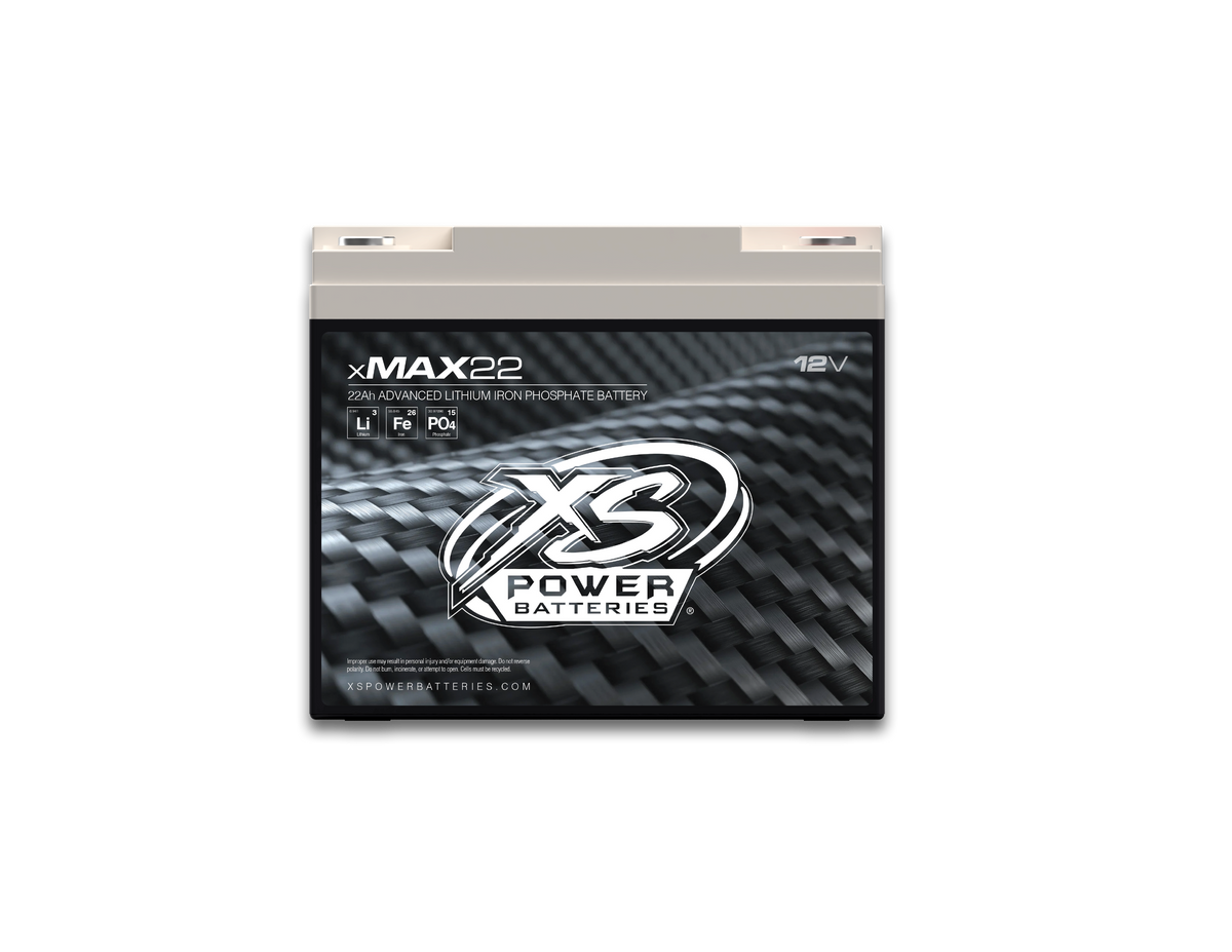XS Power xMAX 22 12V Lithium Car Audio Battery - 22.5Ah, 2,500W Continuous, 5,000W Burst, Group U1R