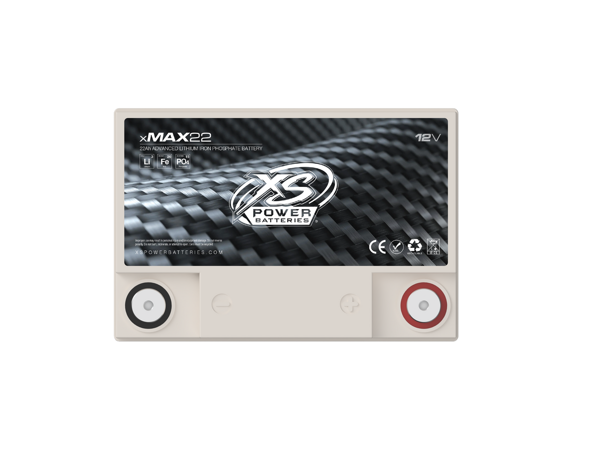 XS Power xMAX 22 12V Lithium Car Audio Battery - 22.5Ah, 2,500W Continuous, 5,000W Burst, Group U1R