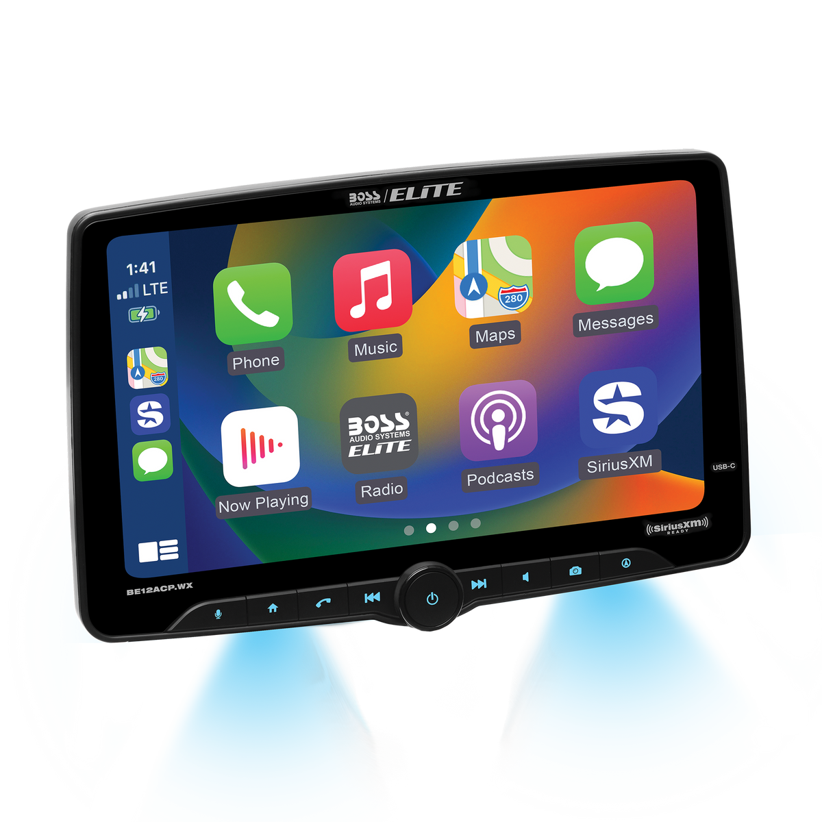 Boss Audio BE12ACP.WX Single-DIN, Wireless/Wired Apple CarPlay & Android Auto, Mech-less Multimedia Player (no CD/DVD) 12" Touchscreen Bluetooth
